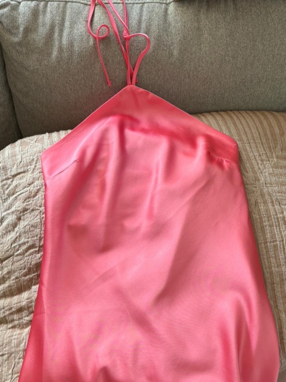 Altar'd State Pink Halter Satin Mini Dress - Picture 2 of 5